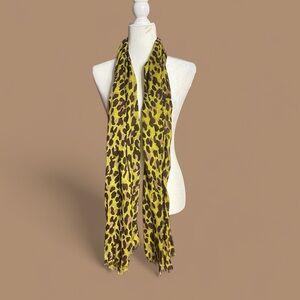 Leopard Print Scarf - Yellow and Brown